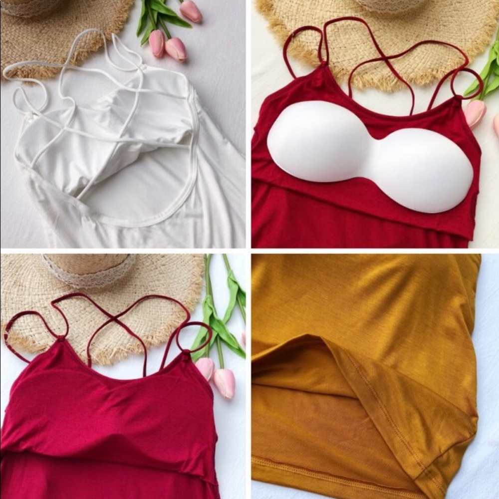 Tank top Strappy back open womens sexy padded - Picture 5 of 6